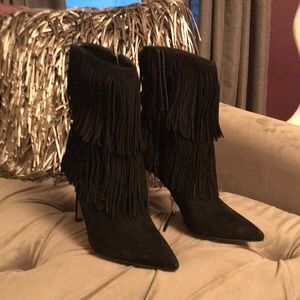 COPY - Sam Edelman black suede fringe bootie